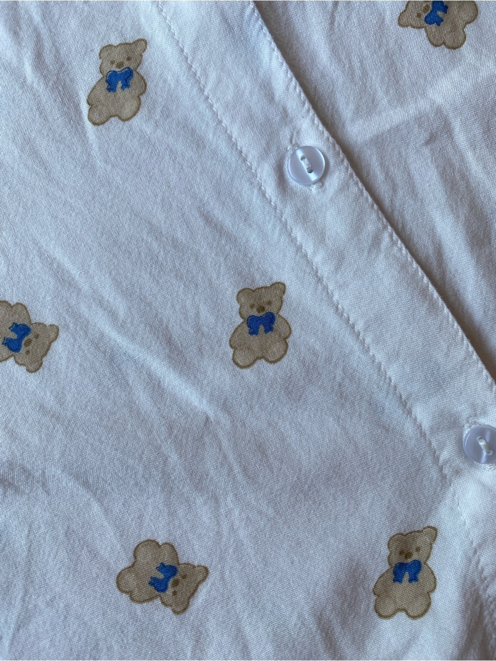 Japna Teddy Bear Print Button-Up Top – Women's Large - Picture 5 of 7